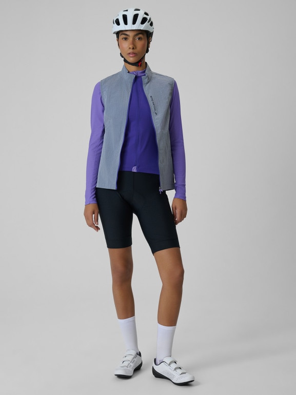 Damski longsleeve kolarski UPF50+ 4F 4FRSS26TFLOF650 - fioletowy