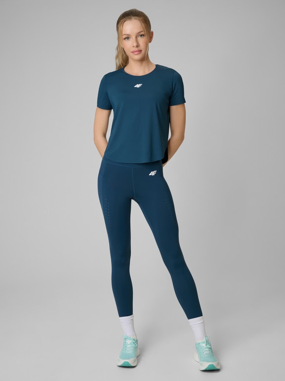 Damska koszulka treningowa 4F 4FRSS26TFTSF2335 - turkusowa