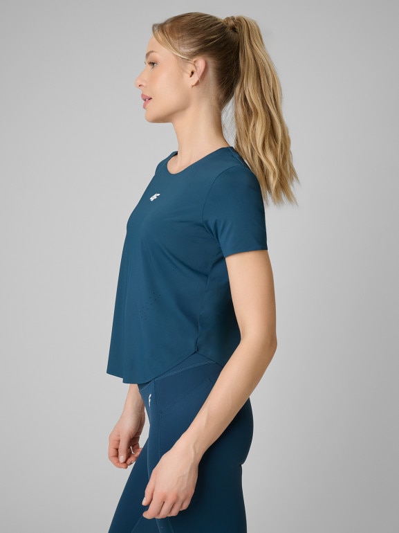 Damska koszulka treningowa 4F 4FRSS26TFTSF2335 - turkusowa