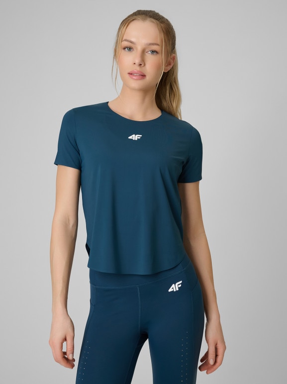 Damska koszulka treningowa 4F 4FRSS26TFTSF2335 - turkusowa