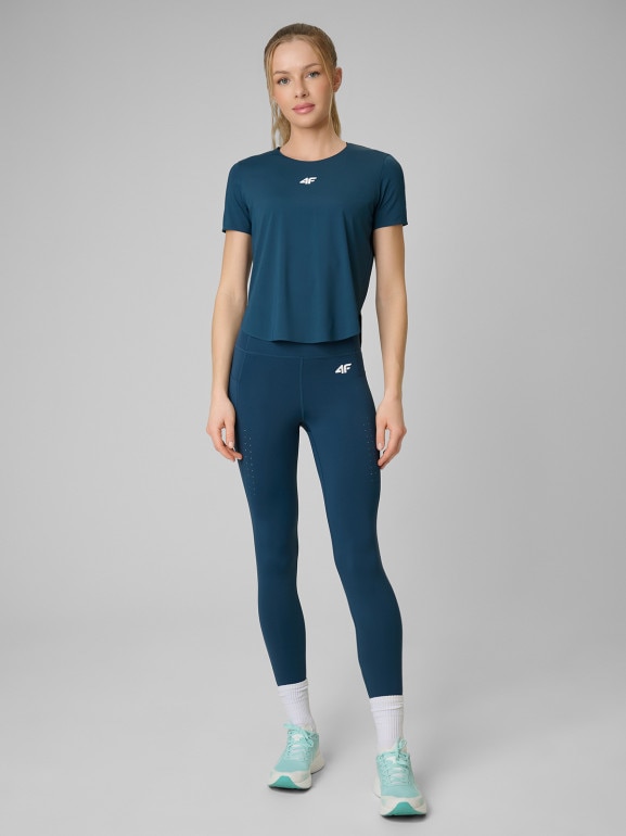 Damska koszulka treningowa 4F 4FRSS26TFTSF2335 - turkusowa