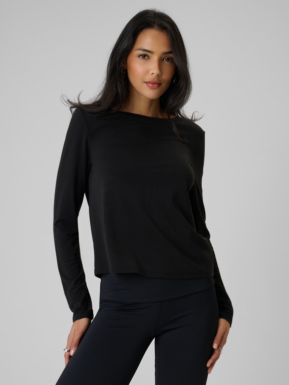 Damski longsleeve bez nadruku 4F 4FRSS26TLONF673 - czarny