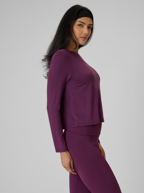 Damski longsleeve bez nadruku 4F 4FRSS26TLONF673 - fioletowy