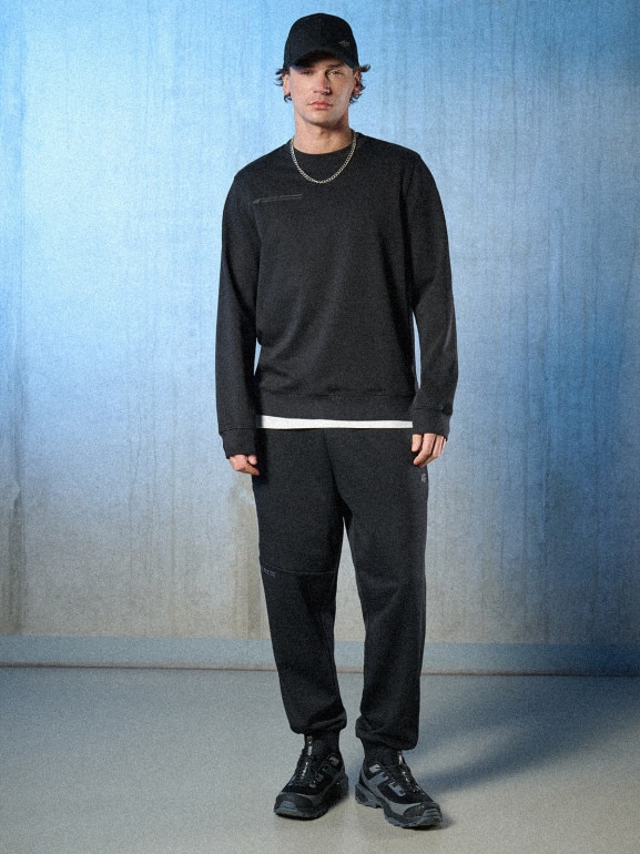 Męski longsleeve z nadrukiem 4F 4FRSS26TLONM660 - czarny