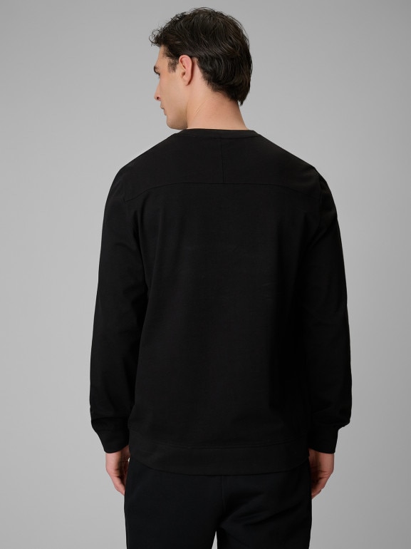 Męski longsleeve bez nadruku 4F 4FRSS26TLONM671 - czarny
