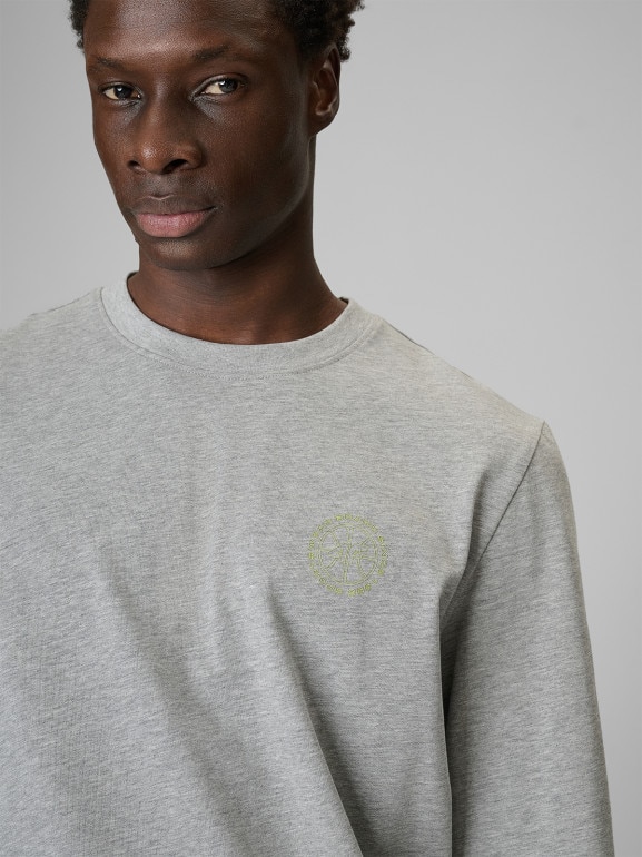 Męski longsleeve bez nadruku 4F 4FRSS26TLONM671 - szary