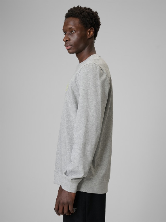 Męski longsleeve bez nadruku 4F 4FRSS26TLONM671 - szary