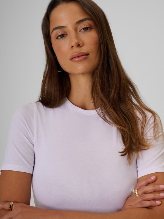 Damski t-shirt bez nadruku 4F 4FRSS26TTSHF3703 - biały