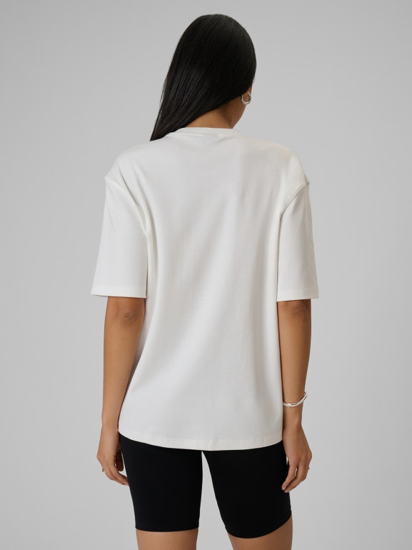 Damski t-shirt z nadrukiem 4F 4FRSS26TTSHF3705 - biały