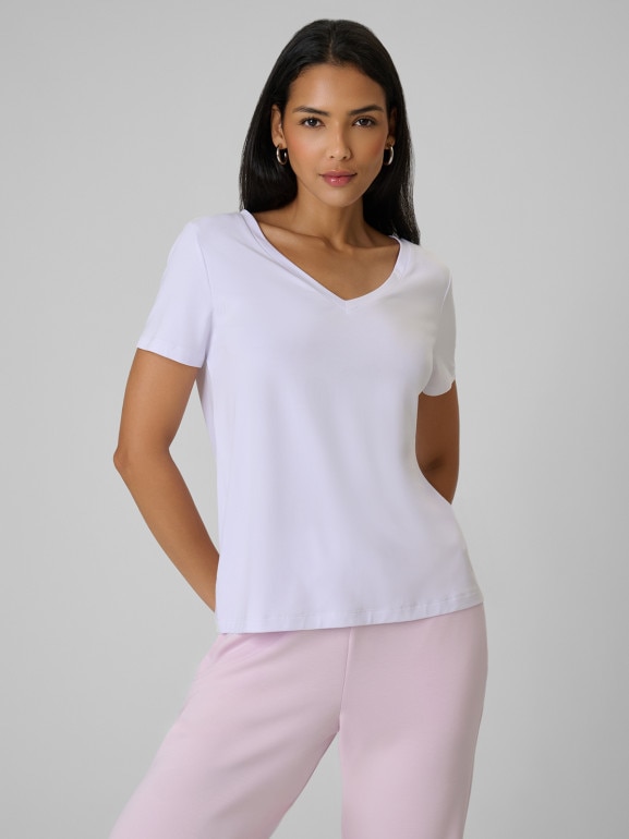 Damski t-shirt bez nadruku 4F 4FRSS26TTSHF3796 - biały