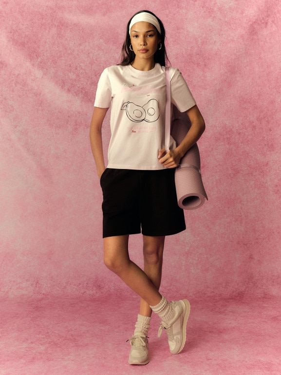Damski t-shirt z nadrukiem 4F 4FRSS26TTSHF3853 - różowy