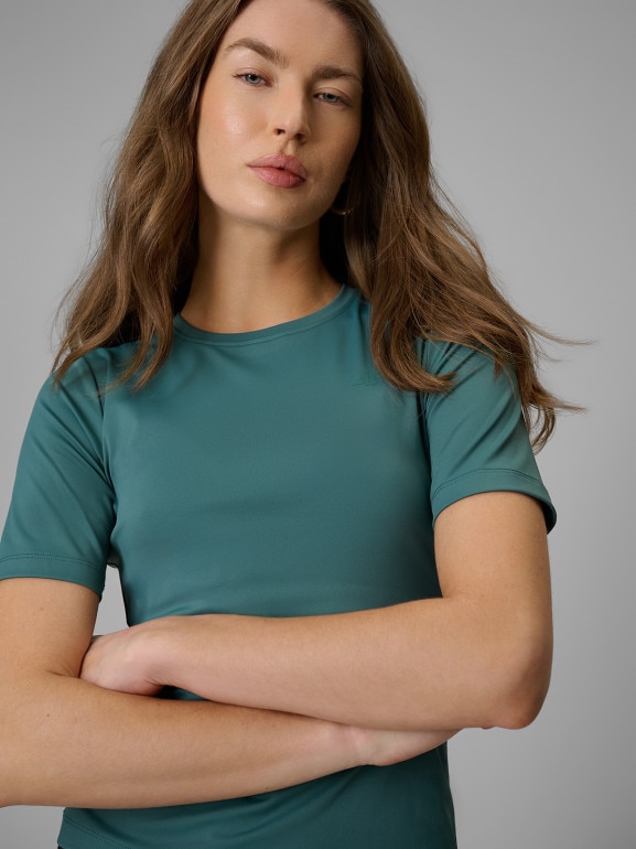Damski t-shirt bez nadruku 4F 4FRSS26TTSHF3879 - turkusowy
