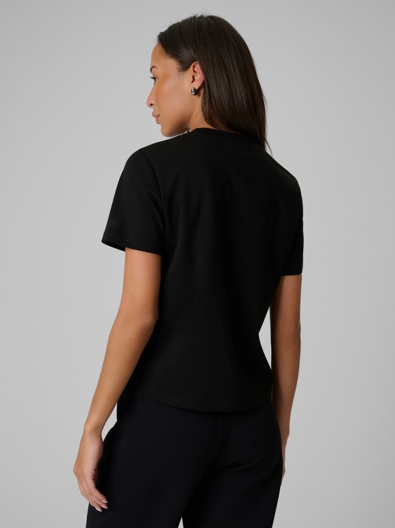 Damski t-shirt bez nadruku 4F 4FRSS26TTSHF3985 - czarny