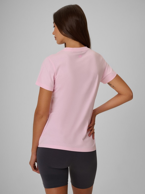 Damski t-shirt z nadrukiem 4F 4FRSS26TTSHF4019 - różowy