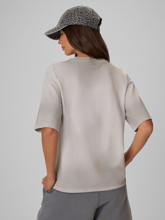 Damski t-shirt z nadrukiem 4F 4FRSS26TTSHF4024 - szary