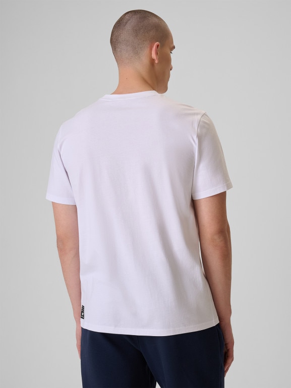 Męski t-shirt z nadrukiem 4F 4FRSS26TTSHM3804 - biały