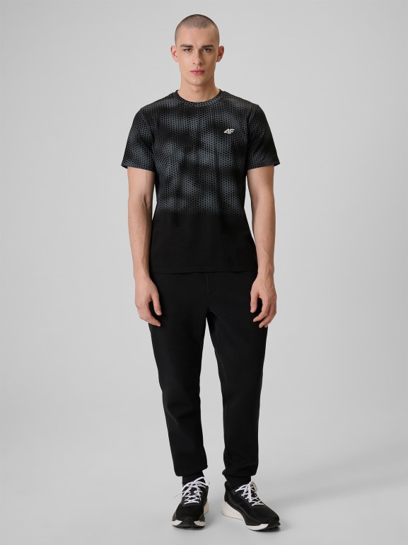 Męski t-shirt z nadrukiem 4F 4FRSS26TTSHM3807 - czarny