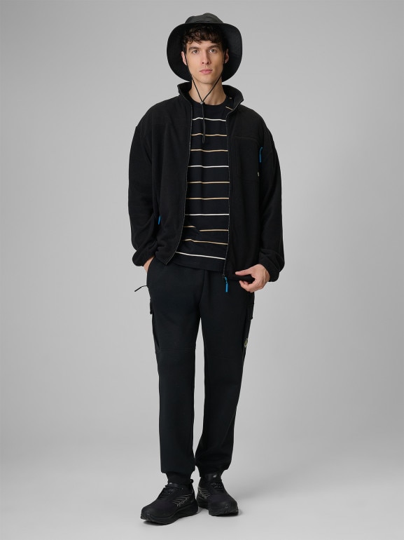 Męski t-shirt z nadrukiem 4F 4FRSS26TTSHM3812 - czarny