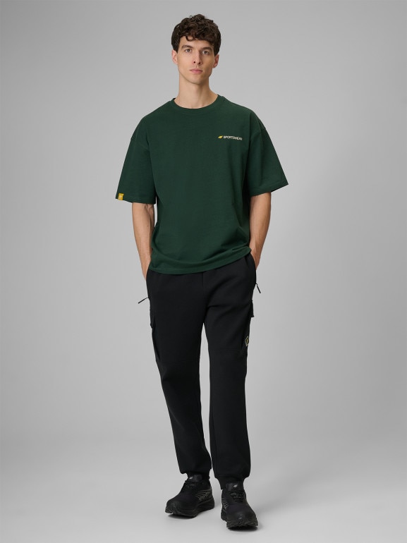 Męski t-shirt z nadrukiem 4F 4FRSS26TTSHM3813 - zielony