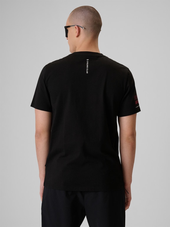 Męski t-shirt z nadrukiem 4F 4FRSS26TTSHM3872 - czarny