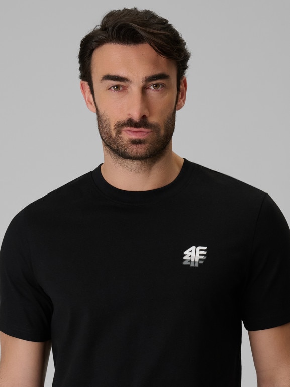 Męski t-shirt bez nadruku 4F 4FRSS26TTSHM3973 - czarny