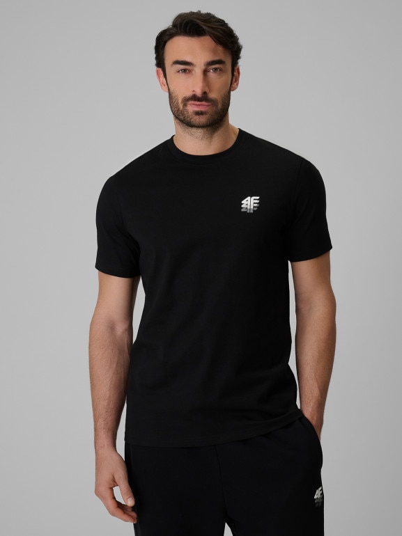 Męski t-shirt bez nadruku 4F 4FRSS26TTSHM3973 - czarny