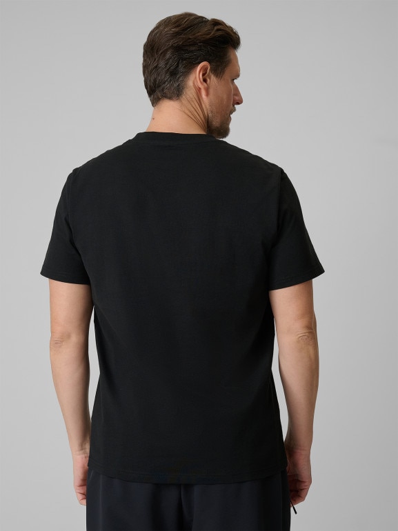 Męski t-shirt z nadrukiem 4F 4FRSS26TTSHM3989 - czarny