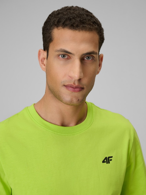 Męski t-shirt bez nadruku 4F 4FRSS26TTSHM4261 - zielony