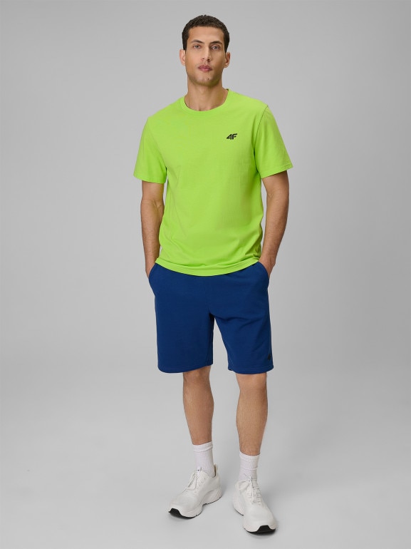 Męski t-shirt bez nadruku 4F 4FRSS26TTSHM4261 - zielony