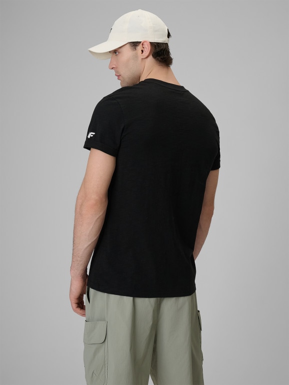 Męski t-shirt bez nadruku 4F 4FRSS26TTSHM4378 - czarny