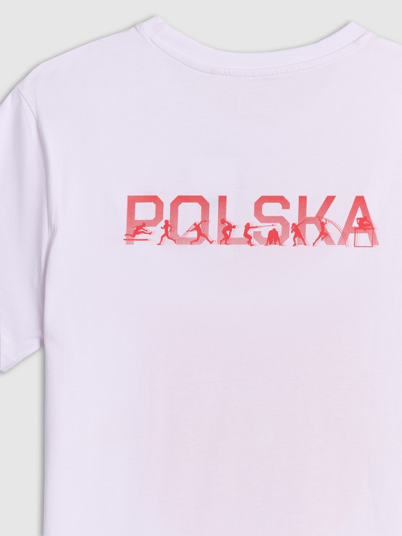Męska koszulka kibica 4F 4FSSS26TTSHM4768 - biała