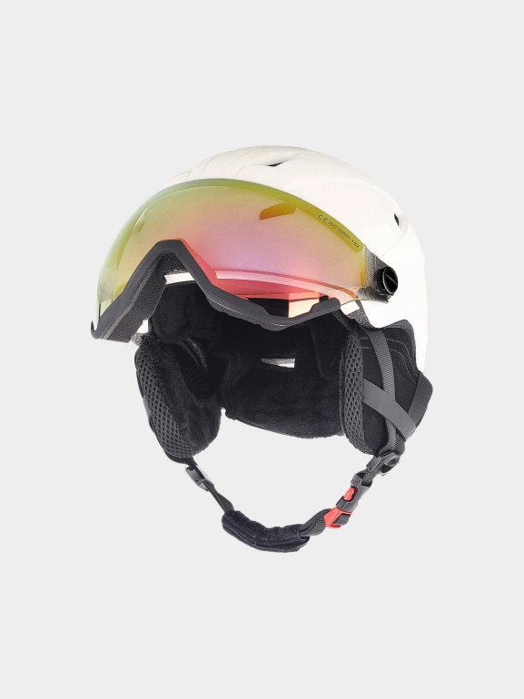 Kask narciarski z goglami uniseks 4F 4FWAW24AHELU090 - biały