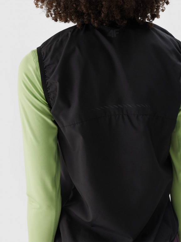 Bezrękawnik do biegania puchowy pikowany 4F 4FWAW24TVJAF136 - szary