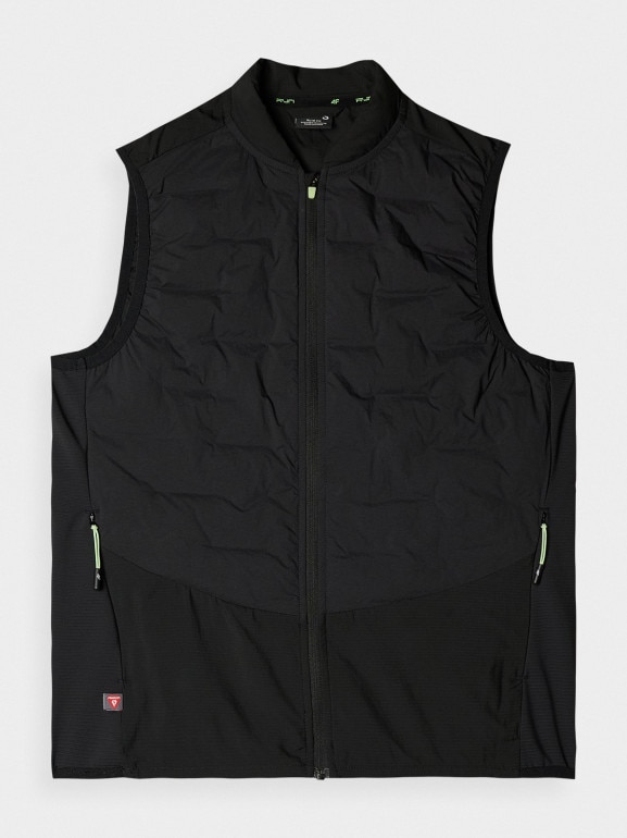 Bezrękawnik do biegania puchowy pikowany 4F 4FWAW24TVJAF136 - szary