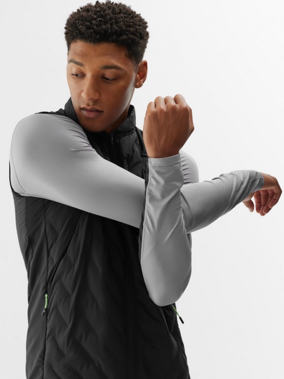 Męski bezrękawnik do biegania 4F 4FWAW24TVJAM137 - szary