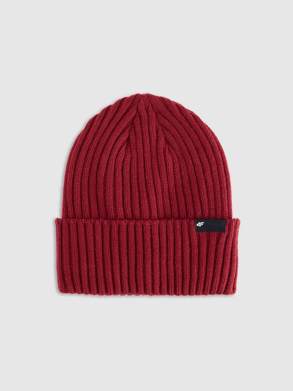 Męska czapka zimowa 4F 4FWAW25ACAPM673 - czerwona