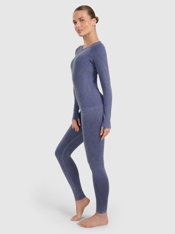 Damski longsleeve do jogi i pilatesu 4F 4FWAW25TFLOF429 - granatowy