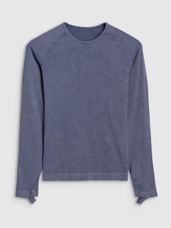 Damski longsleeve do jogi i pilatesu 4F 4FWAW25TFLOF429 - granatowy