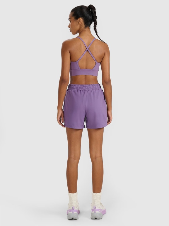 Damskie spodenki treningowe 4F 4FWAW25TFSHF1038 - fioletowe