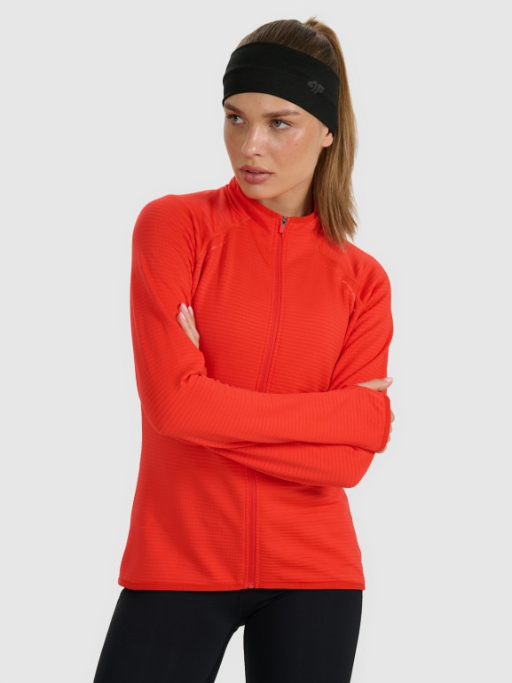 Damska bluza do biegania 4F 4FWAW25TFSWF577 - czerwona