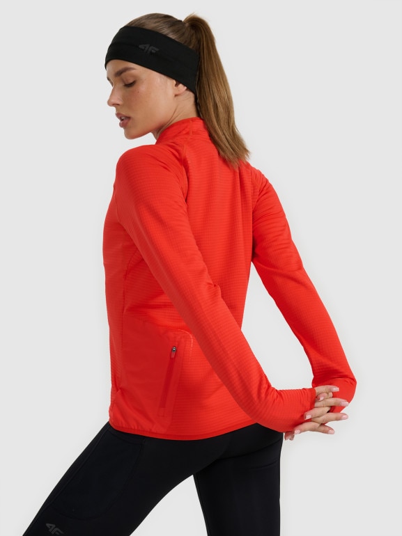 Damska bluza do biegania 4F 4FWAW25TFSWF577 - czerwona