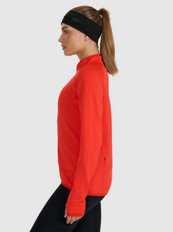 Damska bluza do biegania 4F 4FWAW25TFSWF577 - czerwona