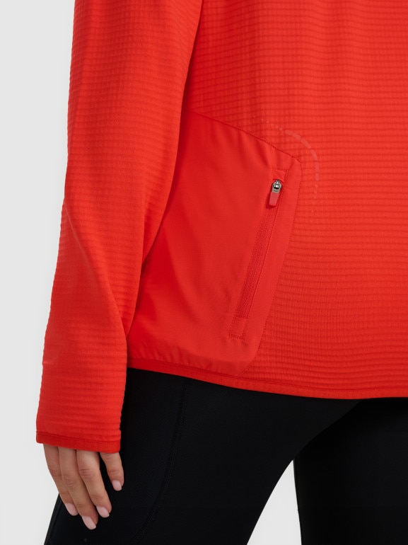 Damska bluza do biegania 4F 4FWAW25TFSWF577 - czerwona