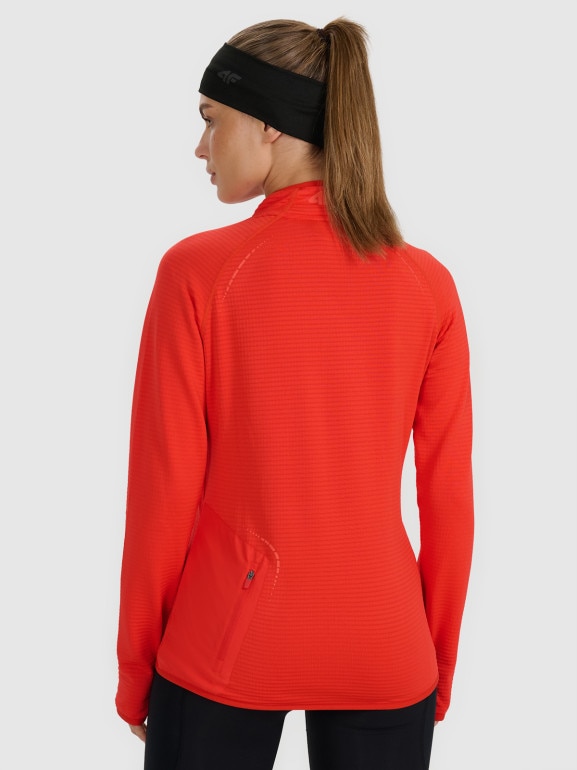 Damska bluza do biegania 4F 4FWAW25TFSWF577 - czerwona
