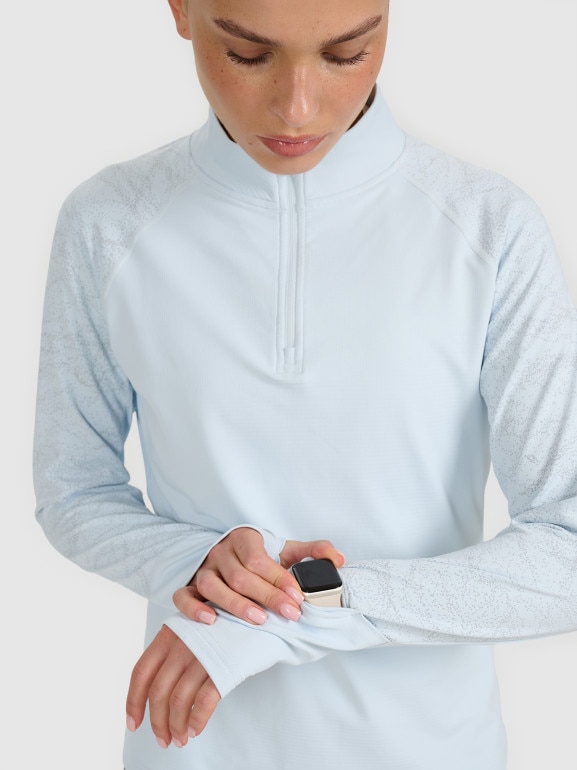 Damska bluza do biegania 4F 4FWAW25TFSWF578 - niebieska