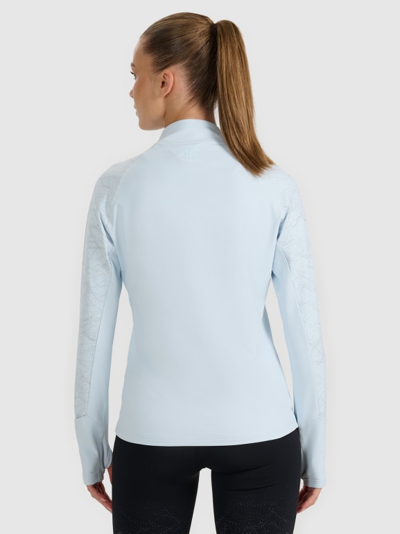 Damska bluza do biegania 4F 4FWAW25TFSWF578 - niebieska