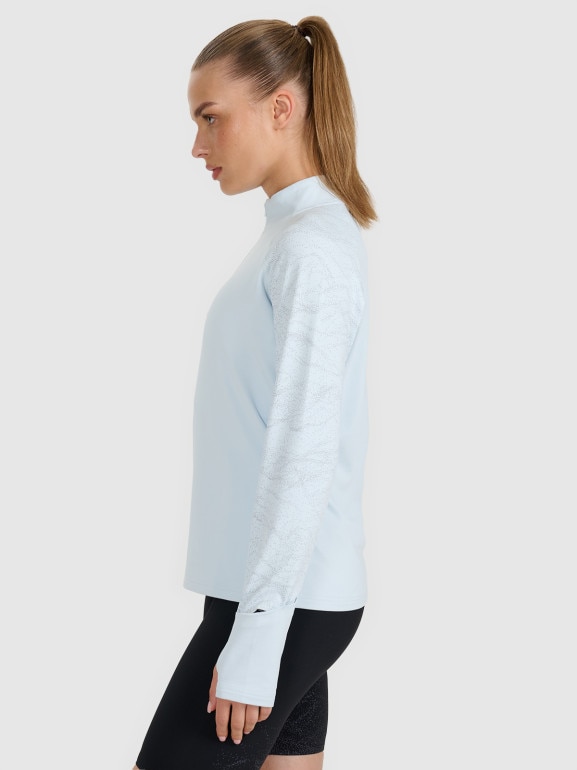 Damska bluza do biegania 4F 4FWAW25TFSWF578 - niebieska