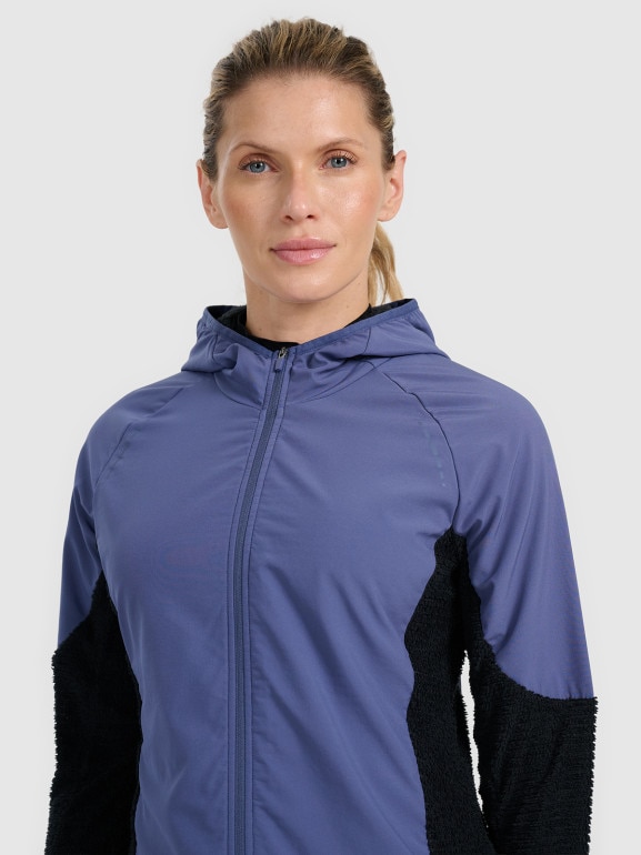 Damska bluza do biegania w terenie 4F 4FWAW25TFSWF584 - granatowy