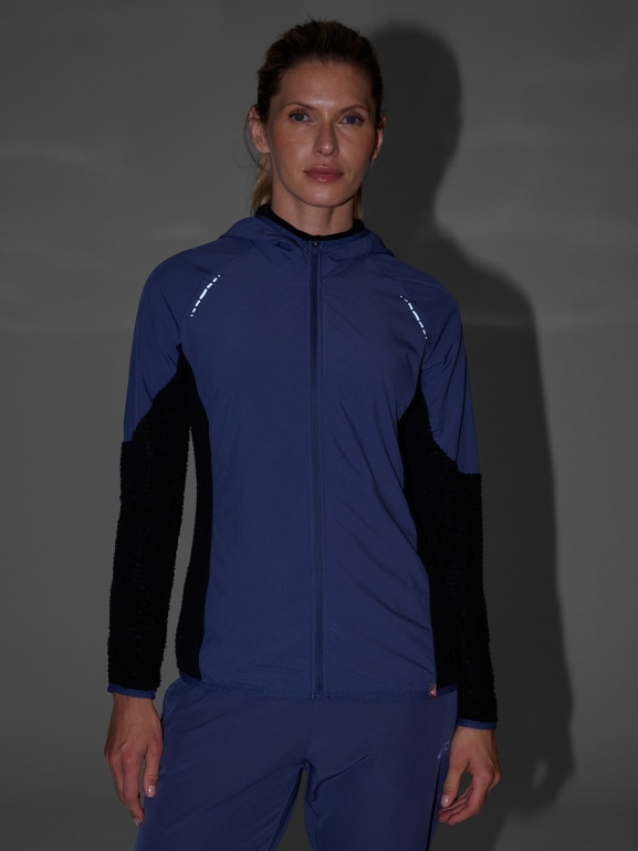 Damska bluza do biegania w terenie 4F 4FWAW25TFSWF584 - granatowy