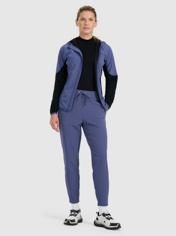 Damska bluza do biegania w terenie 4F 4FWAW25TFSWF584 - granatowy